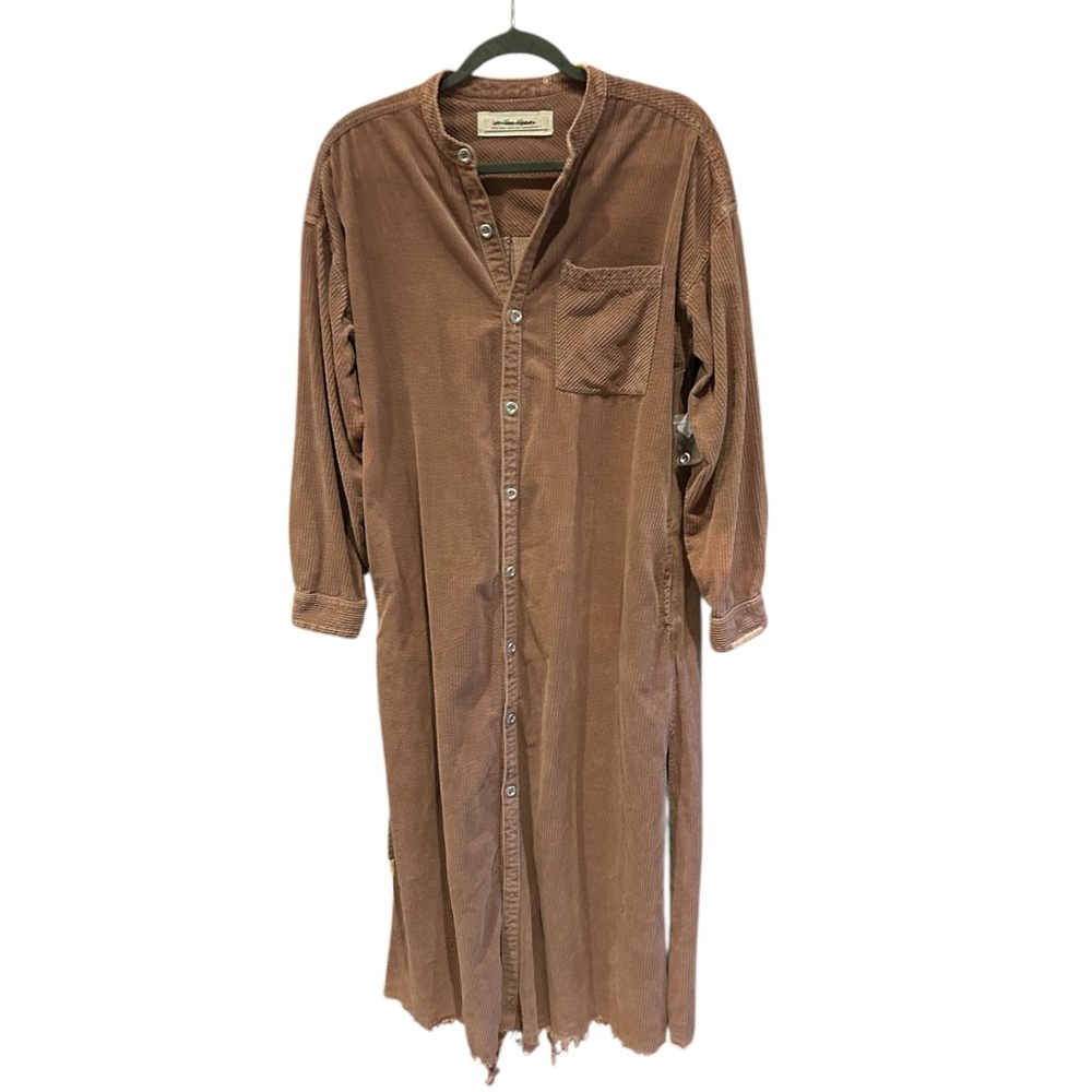 NWT FREE PEOPLE Cord Market Dress Duster Maxi Dusty Rose XS - Picture 5 of 16